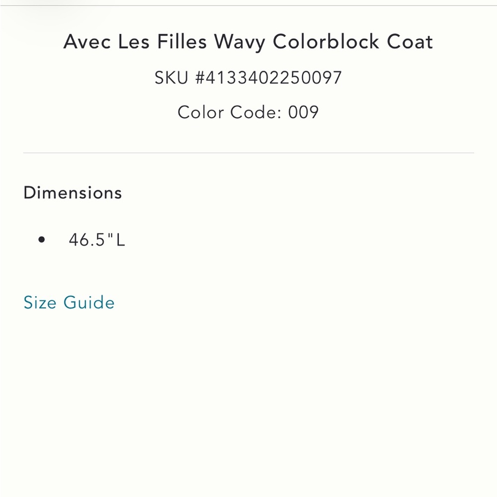 Avec Les Filles Wavy Colorblock Coat || NWOT || Size XL - Picture 13 of 15